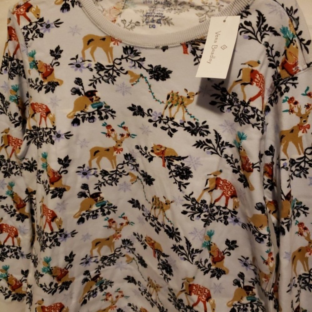 NWT Vera Bradley Christmas Reindeer Pajama Top Size 2xl 20